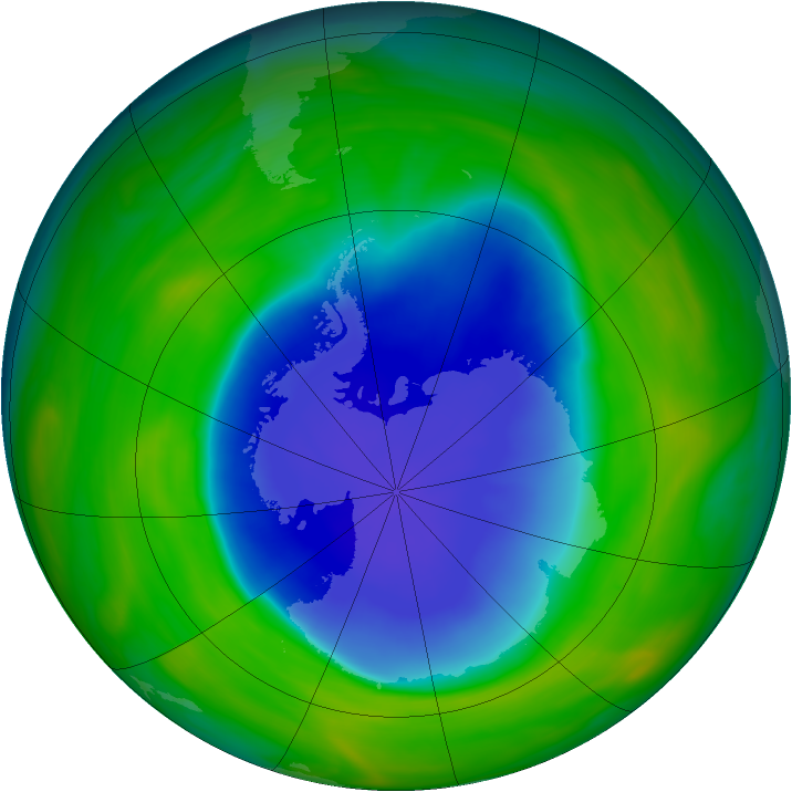 Antarctic ozone map for 05 November 2004